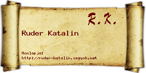 Ruder Katalin névjegykártya
